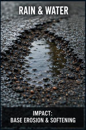 Rain and water: base erosion and softening
